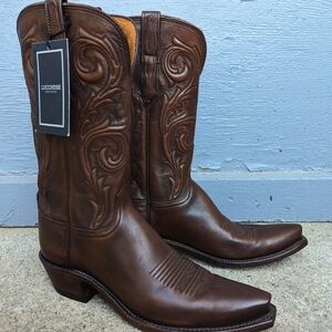 NWT Lucchese Women's Western Cowgirl Boots 10.5 Costagno Brown Vintage Ariat